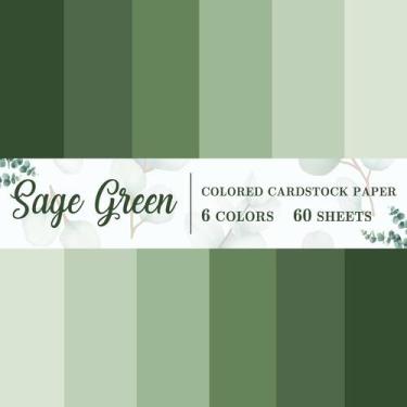 Imagem de 60 folhas de papel cartolina colorido 21,6x28,3 cm 6 tons de verde - M