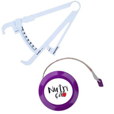 Imagem de Kit Adipometro Medir Gordura Corporal Fita Metrica Nutrição - Love Sau