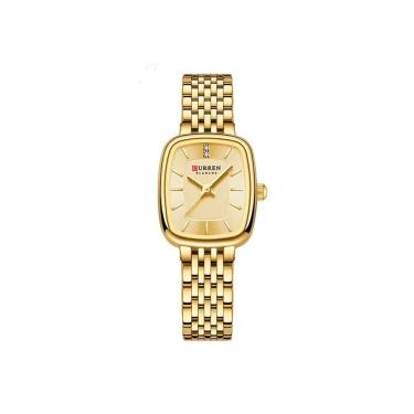 Imagem de Relógio Feminino Curren 9093 Dourado/Dourado Quadrado