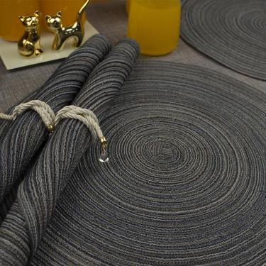 Imagem de 6 Jogo Americano Redondo Mesa Posta Sousplat Luxo Pvc Pmcz