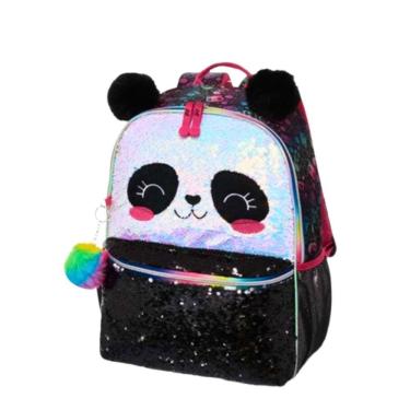 Imagem de Mochila De Costas Infantil Panda Com Lantejoulas