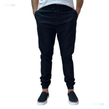 Imagem de Calça Jogger Masculina Jeans Sarja Elastano Punho Elástico-Masculino