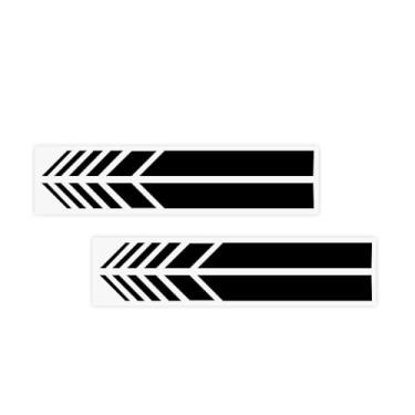 Imagem de 4 adesivos refletivos de carro – adesivos revestidos universais com listras clássicas, fácil instalação, perfeito para espelhos retrovisores de veículos, preto