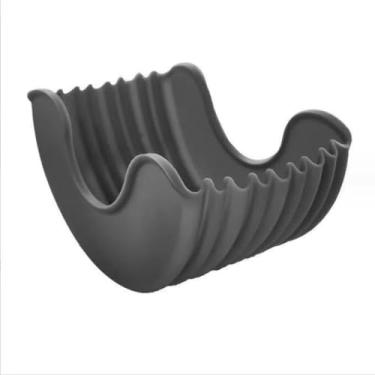 Imagem de Suporte de silicone para hambúrguer – protetor de alimentos macio, ranhuras anti-gotejamento, mordida em forma de U, pode ser lavado na lava-louças para reduzir a bagunça e apoiar sanduíches