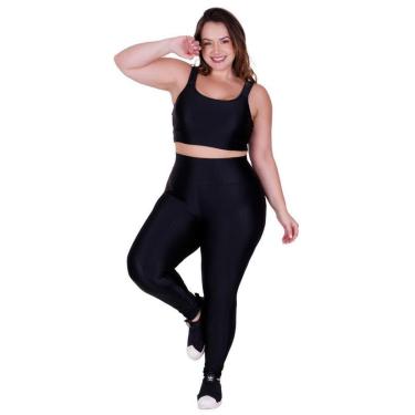 Imagem de Conjunto Fitness Plus Size Top com Bojo Removível e Legging Cintura Alta 3D Feminino Terra e Mar-Feminino