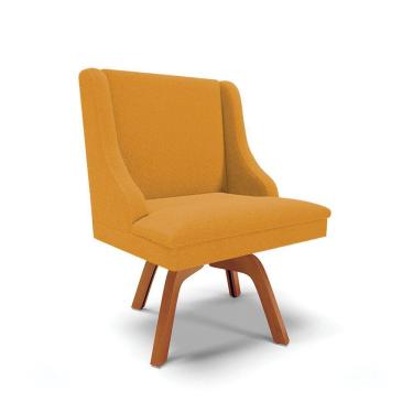 Imagem de Cadeira Sala De Jantar Giratória Mm35 Liz Bouclê Mostarda D03 - D'rossi