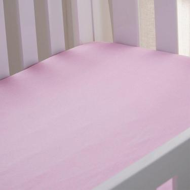 Imagem de Lençol De Berço Com Elástico Malha 100% Algodão 125g-m² 70x130x15cm Rosa