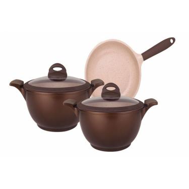 Imagem de Conjunto de Panelas  Belga Revestimento Ceramico 3 Peças  MTA 8407