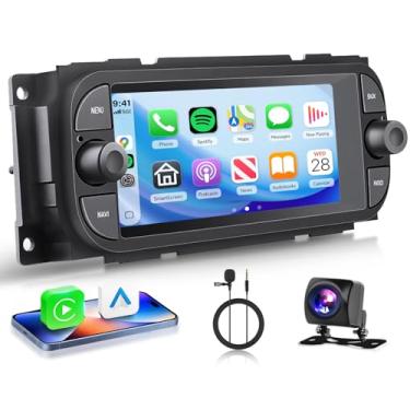 Imagem de Rádio 4+64G para Dodge Ram 1500/2500/3500 2002-2006, para Jeep Grand Cherokee 1999-2004, para Jeep Wrangler 2003-2006-Android Wireless CarPlay Android Auto 17.4 cm IPS Touch Screen Car Radio para