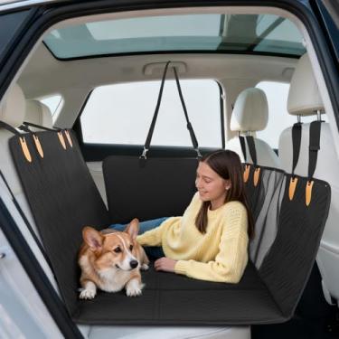 Imagem de Gugxiom Capa de assento de carro de cachorro para banco traseiro, extensor de assento traseiro resistente à prova d'água para cães, suporte de 150 kg, rede Oxford 600D para carro, SUV, caminhão
