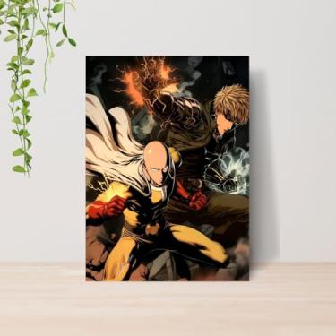 Imagem de Genérico, Quadro One Punch Saitama Anime A4 | Placa MDF 14