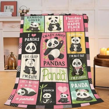 Imagem de Cobertor de panda fofo cobertor de pelúcia felpudo super fleece macio aconchegante coisas quentes roupa de cama infantil cobertores de bebê presentes para meninos, meninas, crianças, adultos, homens e