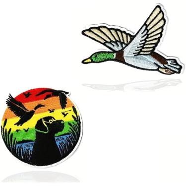 Imagem de 3 peças de adesivos de caçador de patos à prova d'água - design de pato-real em emblemas - decoração de equipamentos de temporada de caça para entusiastas de atividades ao ar livre