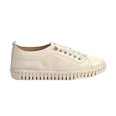 Imagem de Tênis Feminino Casual Couro Elástico Bottero - Branco Off