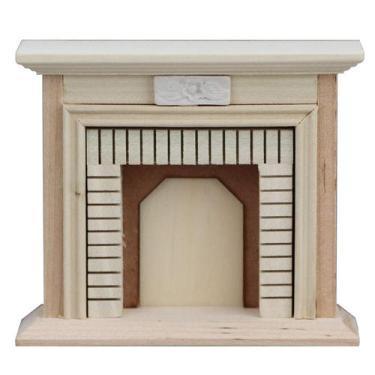 Imagem de Lareira de casa de bonecas em miniatura em madeira em escala 1:12 DIY 