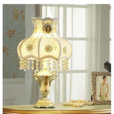 Imagem de Luminária de mesa francesa de luxo com LED, estilo retrô americano, para sala de estar, quarto, escritório, casa de campo ou hotel, com franjas criativas, estilo campestre europeu (Estilo 2)