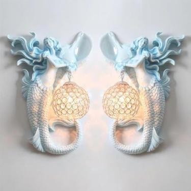 Imagem de Luminária de parede contemporânea em formato de anjo, com LED, estilo americano criativo, ideal para sala de estar, quarto, escritório, casa de campo, hotel, quarto infantil, café, restauran