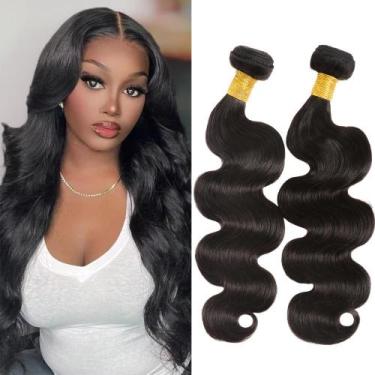 Imagem de Extensões de cabelo huarisi Body Wave 10A Brazilian 40-45cm 2 pacotes