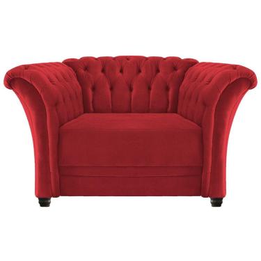 Imagem de Poltrona Decorativa Chesterfield Sofia Suede Vermelho