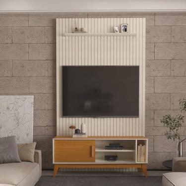 Imagem de Painel Ripado Com Rack Tv 55 Polegadas Nero Intense 139cm - Off White