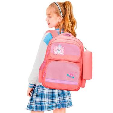 Imagem de Mochila Bolsa Menina Semi Impermeável Trabalho Escolar Top Menino Refo