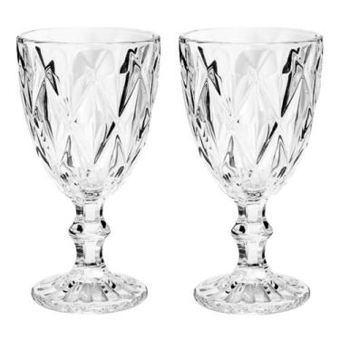Imagem de 2 Taça Diamante Copo Vidro Transparente 300ml - ECO'S