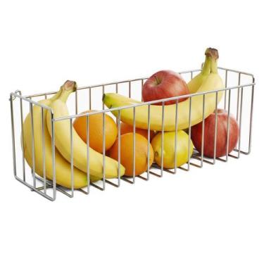 Imagem de Cesto Aramado Fruteira de Parede 30x11cm Multiuso para Cozinha Lavande