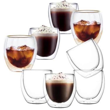 Imagem de Jogo De Copo Vidro Duplo 250ml 8 Peças Café Expresso Chá - Majestic, 2