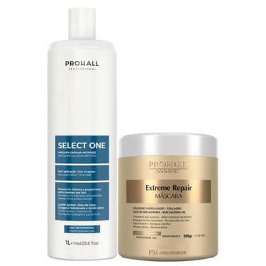 Imagem de Prohall Progressiva Select One 1l e Máscara Extreme Repair 500g