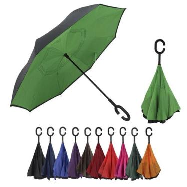 Imagem de Guarda Chuva Tecido Duplo Contra Vento Reforçado  Invertido - FP Eletr