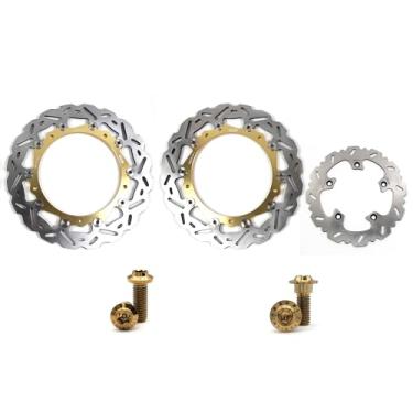 Imagem de Arashi Discos de freio dianteiros traseiros rotores com parafusos de montagem para BMW R1200RT 2014-2015, R1200RS 2015-2020, R1250RT 2019-2022 Sport 2019, peças de acessórios de substituição de