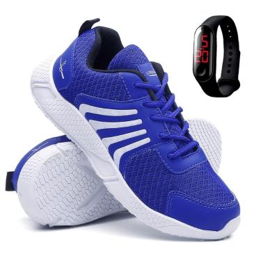 Imagem de Kit Tênis Para Treino Corrida Caminhada Academia Masculino Super Leve Relógio-Masculino