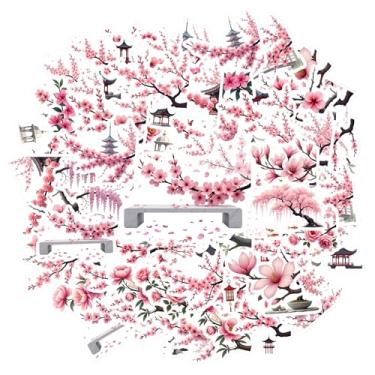 Imagem de 35 adesivos florais florais, natureza japonesa, flor de cerejeira, brinquedo, minimalista, para guitarra, faça você mesmo, skate, laptop, bagagem, decoração, celular, guitarra, notebook, mala, copo