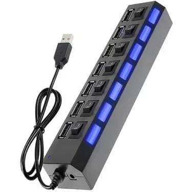 Imagem de Hub USB 7 Portas 2.0 – Ideal para PC, Notebook e TV | Expansão Rápida p/Mouse, Teclado, Pen Drive e HD Externo