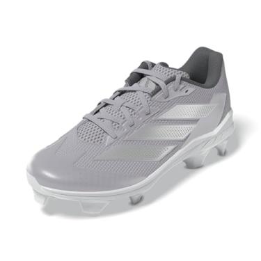 Imagem de adidas Tênis feminino de softbol Adizero Instinct 2.0 TPU, Cinza claro/prata metálico/branco, 38