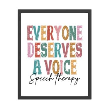 Imagem de Todos merecem uma voz pôsteres decoração de arte de parede, decoração temática de terapia da fala para sala de terapia da fala, escritório, consultoria e terapeuta (20 x 25 sem moldura)