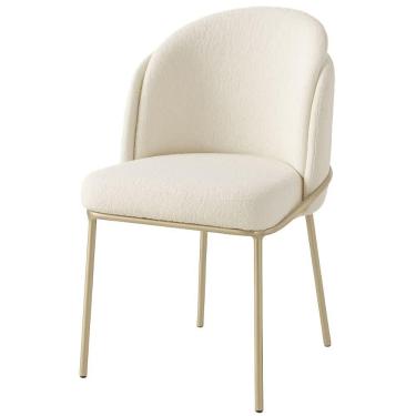 Imagem de Cadeira Aurora Bouclé Off White Metal Champanhe