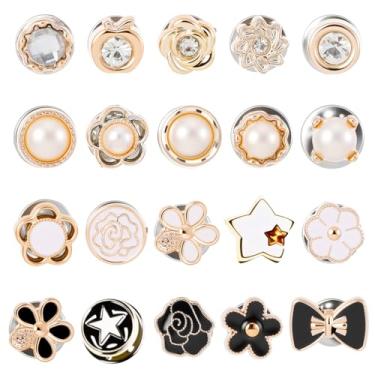 Imagem de Guduling 40 broches femininos de camisa, pequenos pinos decorativos para roupas, botões de saída de segurança, broche de modéstia invisível, para blusa de vestido, blusa de corte baixo, decoração de
