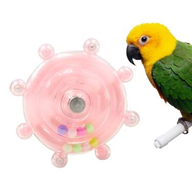 Imagem de Brinquedos de pássaros para periquitos, brinquedos interativos de chocalho com poleiro, roda rotativa, brinquedos de papagaio para pássaros médios, calopsitas pequenas, brinquedo de enriquecimento