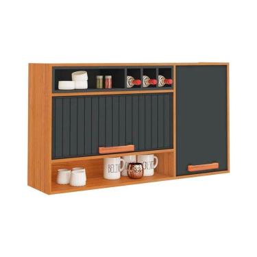 Imagem de Armário Aéreo de Cozinha Itatiaia 2 Portas Grafite Nápoles