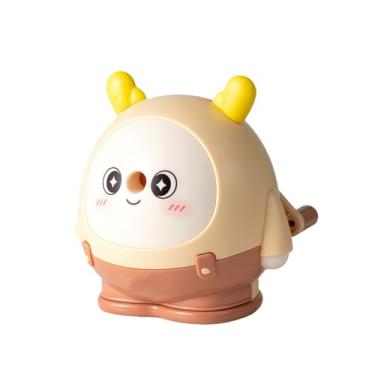 Imagem de GZBABY Apontador de lápis manual, apontador de lápis de manivela com espessura de ponta ajustável, formato de cervo fofo (amarelo)