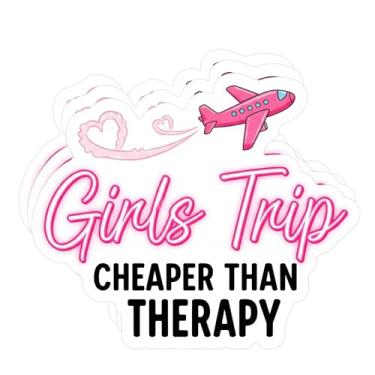 Imagem de (3 peças) Adesivos Girls Trip Cheaper Than Therapy, Girl Trip Stick, Travel Girl, Decalques Impermeáveis 7.6 cm para Laptop, Telefone, Garrafa de Água, Capacete