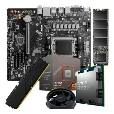 Imagem de Kit Upgrade Ryzen 5 8600g + A620m + 16gb Ddr5 + 500gb Nvme Preto - Opt