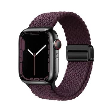 Imagem de Pulseira De Nylon Trançada Compatível Com Apple Watch Series S10 46mm 