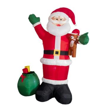Imagem de Baoblaze Papai Noel inflável de Natal, decoração natalina, decoração inflável para áreas externas, shoppings, quintais, feriados e casa.
