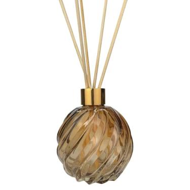 Imagem de Kit 2 Vidros Espiral 250ml Âmbar para Difusor de Ambiente com Varetas – Aromatizador Decorativo para Casa, Escritório e Presentes(Dourado)