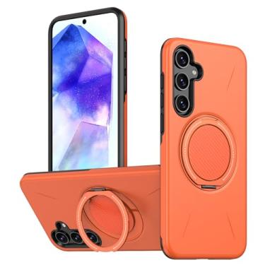 Imagem de Capa com suporte magnético para Samsung Galaxy A56 A36 A26 A16 A06 A17 A07 A55 A35 A25 A05 S, capa protetora resistente a impactos (para Galaxy A35 5G/Laranja)