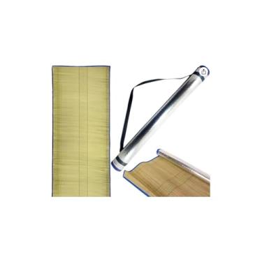 Imagem de Esteira de Praia de Palha, 170x60cm, Dobrável, Material Palha e Plástico, para Praia e Piscina