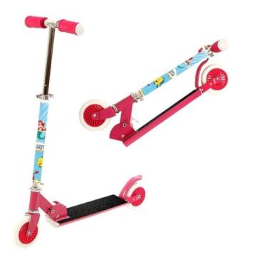 Imagem de Patinete Ariel de 2 Rodas Infantil de Menina Rosa