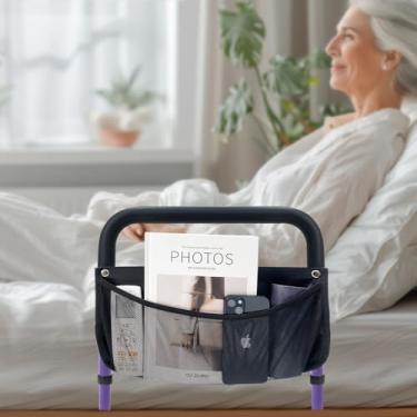 Imagem de Honmido Trilhos de cama para adultos idosos segurança altura ajustável trilho auxiliar de cama para idosos cabeceira prevenção queda barra de apoio com bolso de armazenamento para cama king queen